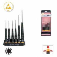 Wiha Precision ESD Torx® Screwdriver Set - Dissipative Handle, ESD-Safe - 6 pcs - 26919